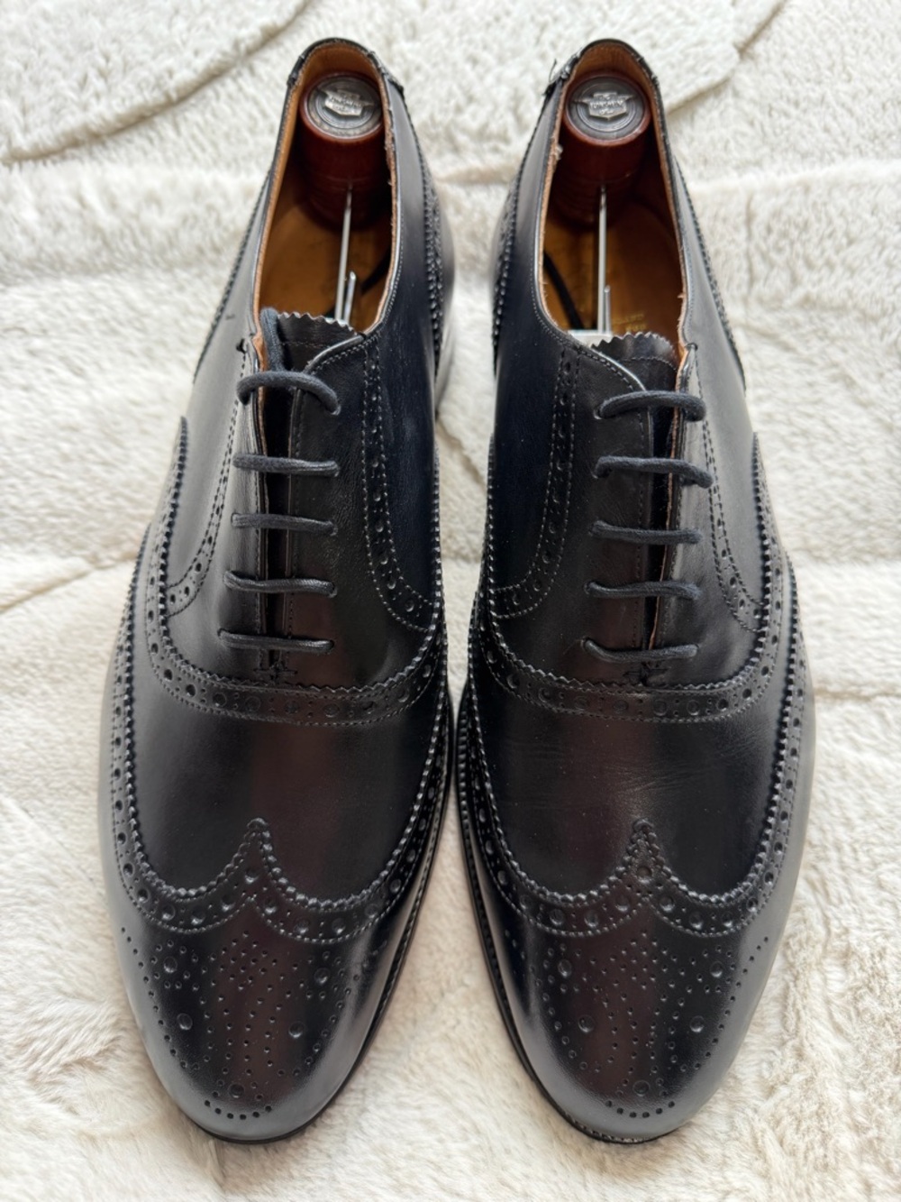 Like NEW! $940 Crockett Jones for Brooks Brothers Wingtip Oxford Brogues 9.5 - Picture 4 of 15